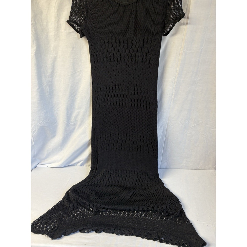 Ultra Dress New York Vintage 90s Black Lace Shift Dress Womens 14 Goth Grunge - Picture 3 of 13